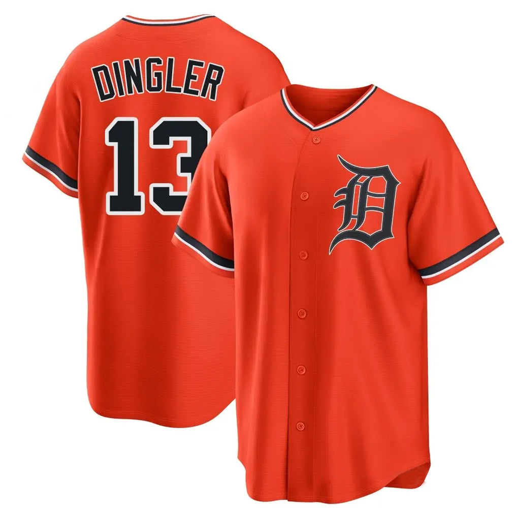 MATTH D.Tigers #13 Dillon Dingler Player Orange Home Game Stitched Jerseys