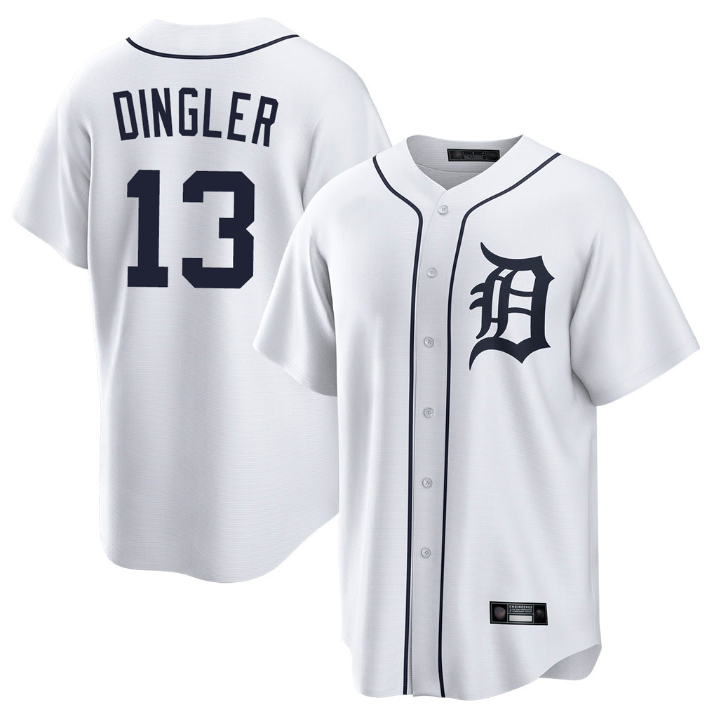 MATTH D.Tigers #13 Dillon Dingler Player White Home Game Stitched Jerseys