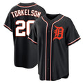 MATTH D.Tigers #20 Spencer Torkelson Player Black Fashion Out Home Game Stitched Jerseys