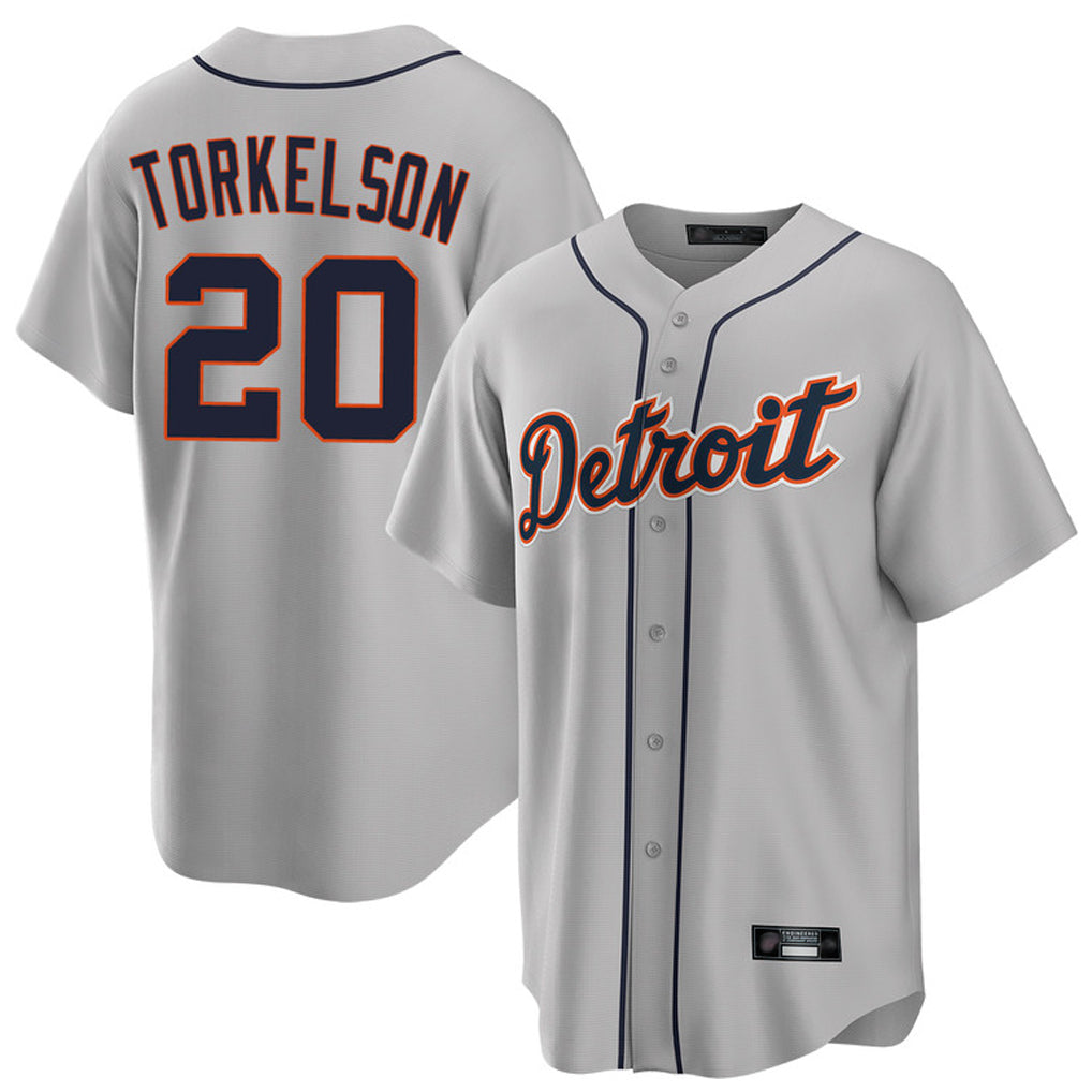 MATTH D.Tigers #20 Spencer Torkelson Player Gray Home Game Stitched Jerseys