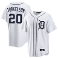 MATTH D.Tigers #20 Spencer Torkelson Player White Home Game Stitched Jerseys