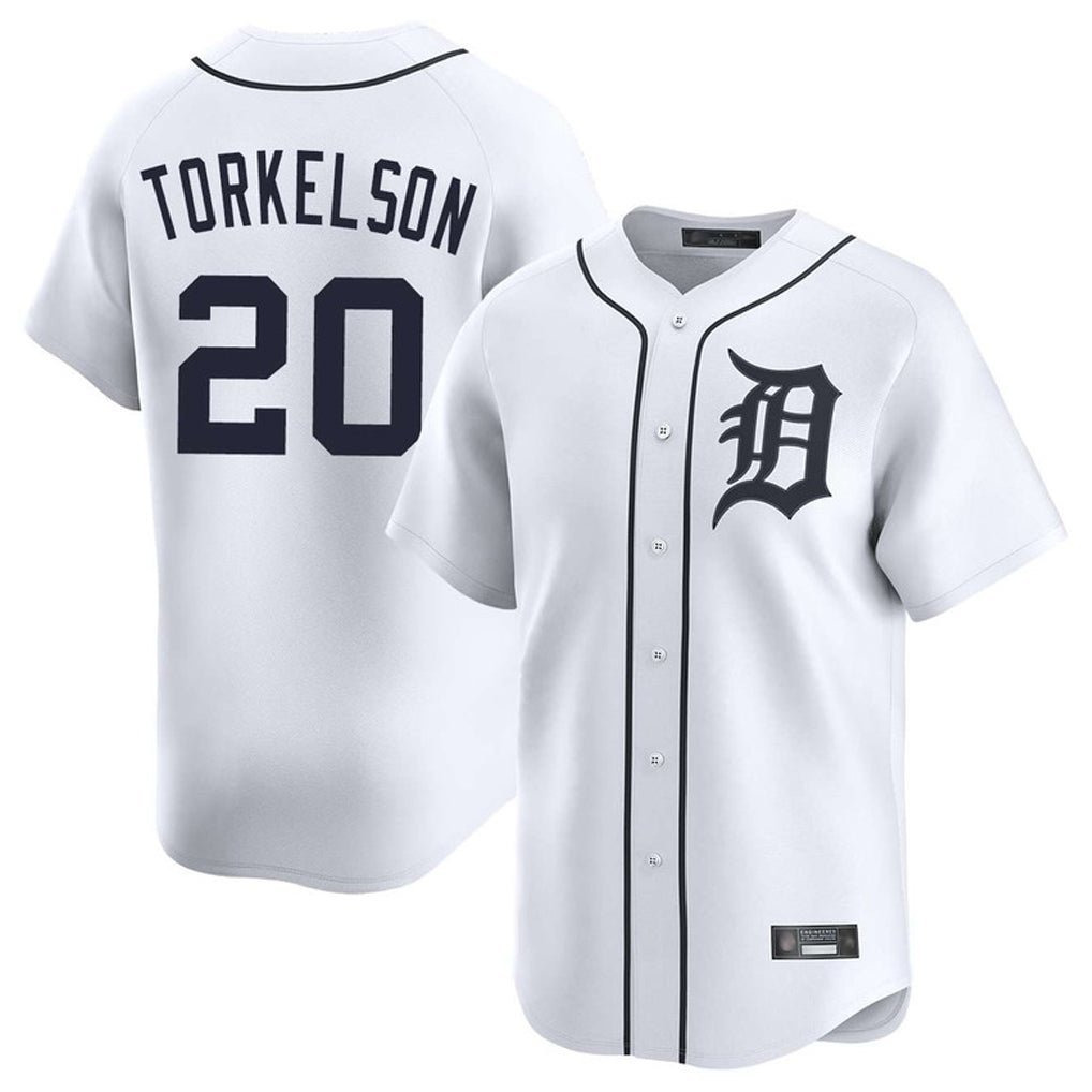 MATTH D.Tigers #20 Spencer Torkelson Player White Home Limited Stitched Jerseys