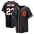 MATTH D.Tigers #23 Kirk Gibson Player Black Fashion Out Home Game Stitched Jerseys