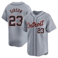MATTH D.Tigers #23 Kirk Gibson Player Gray Home Limited Stitched Jerseys