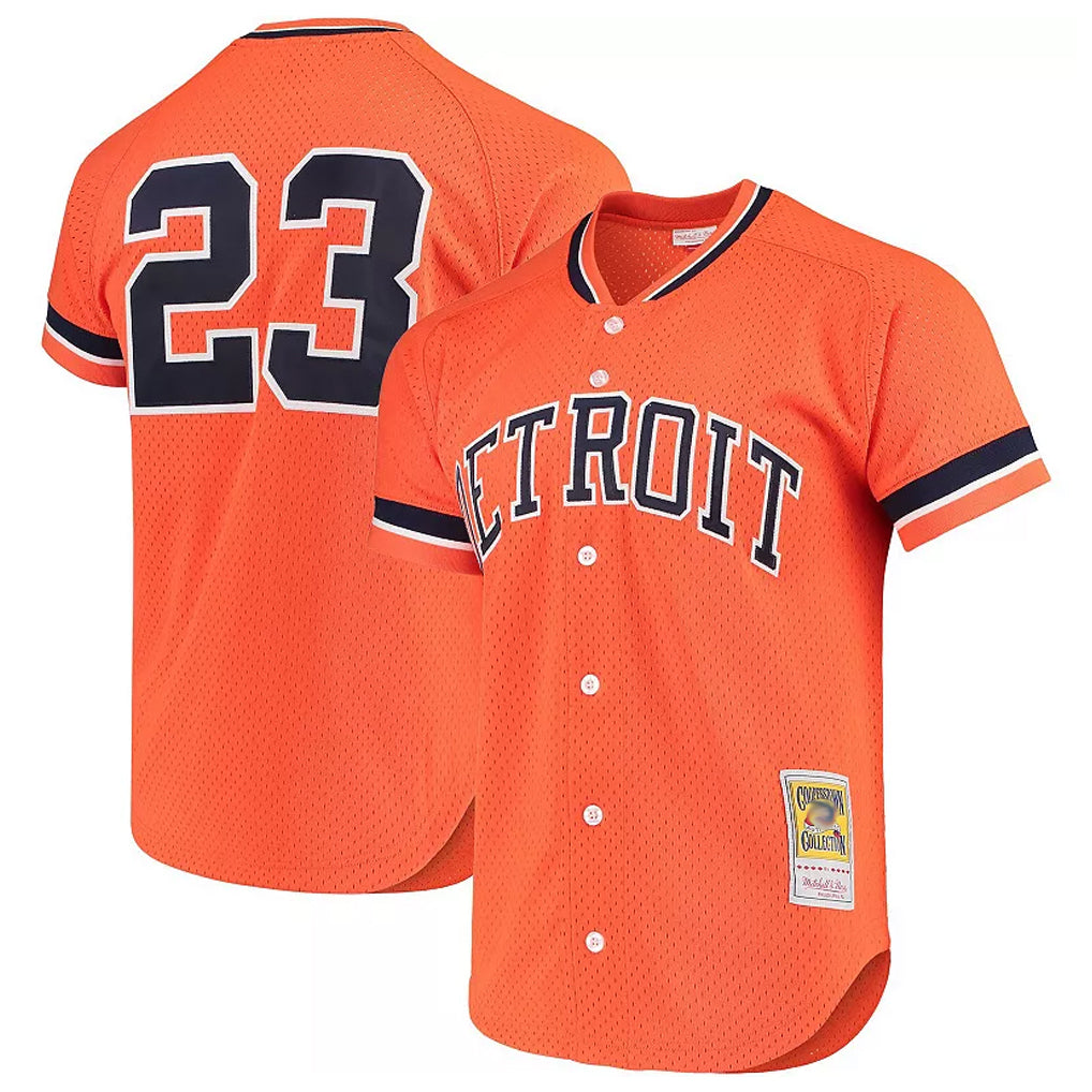 MATTH D.Tigers #23 Kirk Gibson Player Orange DMitchell & Ness Cooperstown Collection Batting Limited Stitched Jerseys