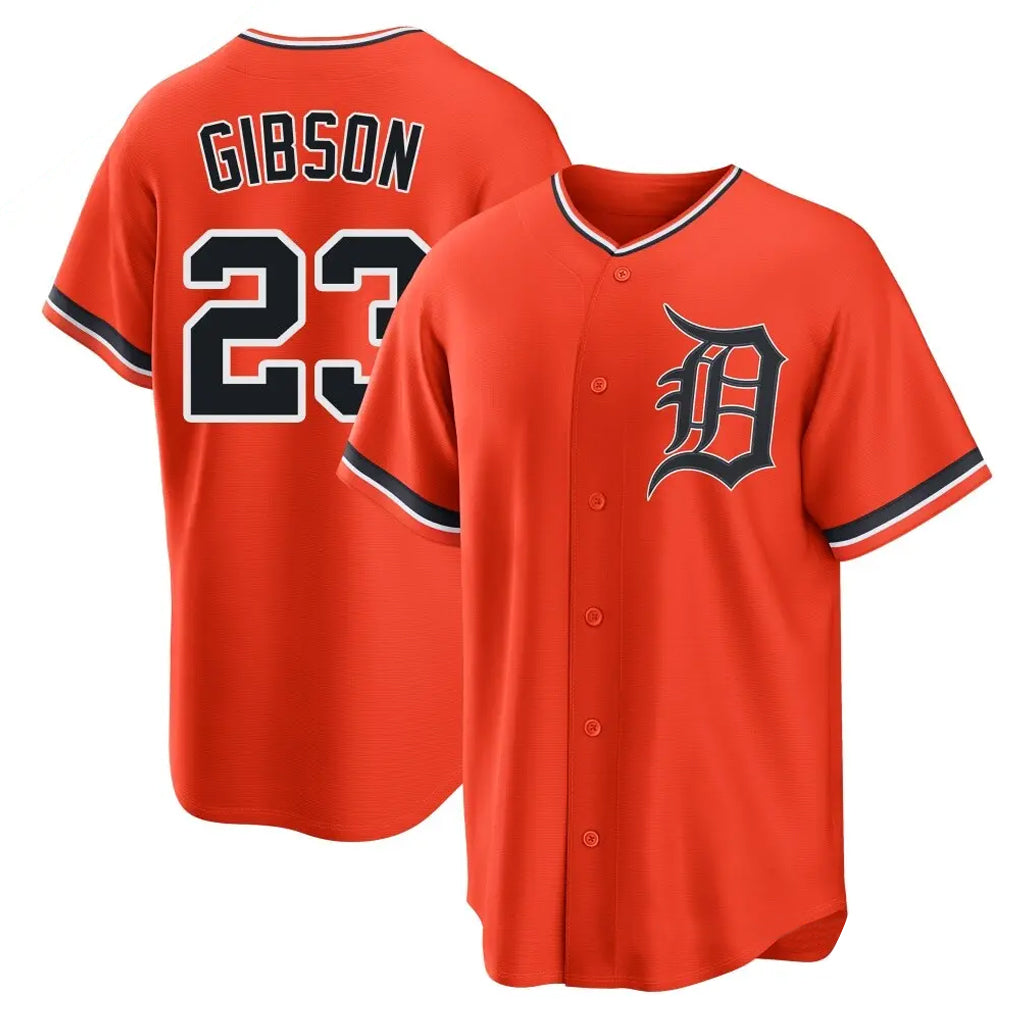 MATTH D.Tigers #23 Kirk Gibson Player Orange Home Game Stitched Jerseys