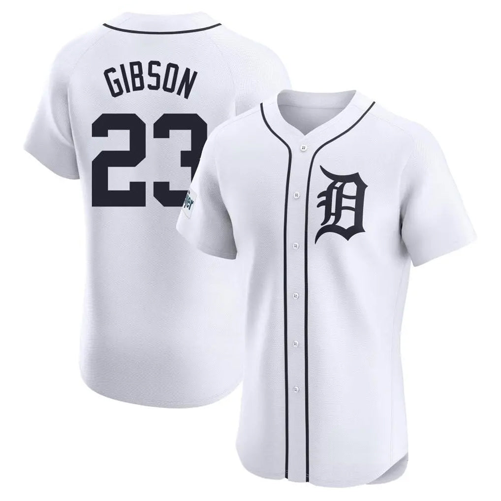 MATTH D.Tigers #23 Kirk Gibson Player White Limited Elite Home Stitched Jerseys