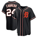 MATTH D.Tigers #24 Miguel Cabrera Player Black Fashion Out Home Game Stitched Jerseys