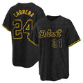 MATTH D.Tigers #24 Miguel Cabrera Player Black Snake Skin City Home Game Stitched Jerseys