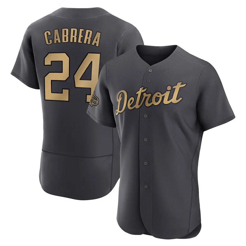 MATTH D.Tigers #24 Miguel Cabrera Player Charcoal All-Star Limited Elite Home Stitched Jerseys