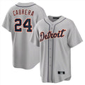 MATTH D.Tigers #24 Miguel Cabrera Player Gray Home Game Stitched Jerseys