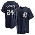 MATTH D.Tigers #24 Miguel Cabrera Player Navy Game Home Stitched Jerseys