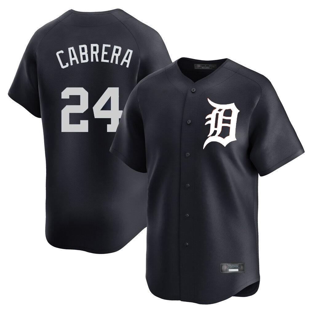 MATTH D.Tigers #24 Miguel Cabrera Player Navy Home Limited Game Stitched Jerseys