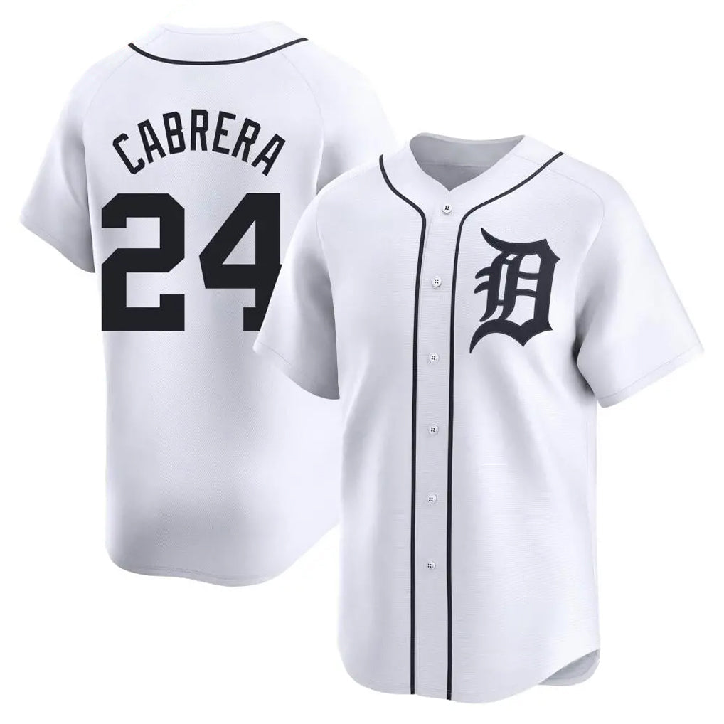 MATTH D.Tigers #24 Miguel Cabrera Player White Home Limited Stitched Jerseys