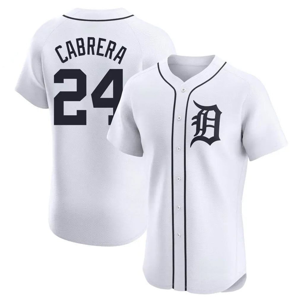 MATTH D.Tigers #24 Miguel Cabrera Player White Limited Elite Home Stitched Jerseys