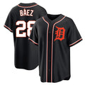MATTH D.Tigers #28 Javier B¡§¡éez Player Black Fashion Out Home Game Stitched Jerseys