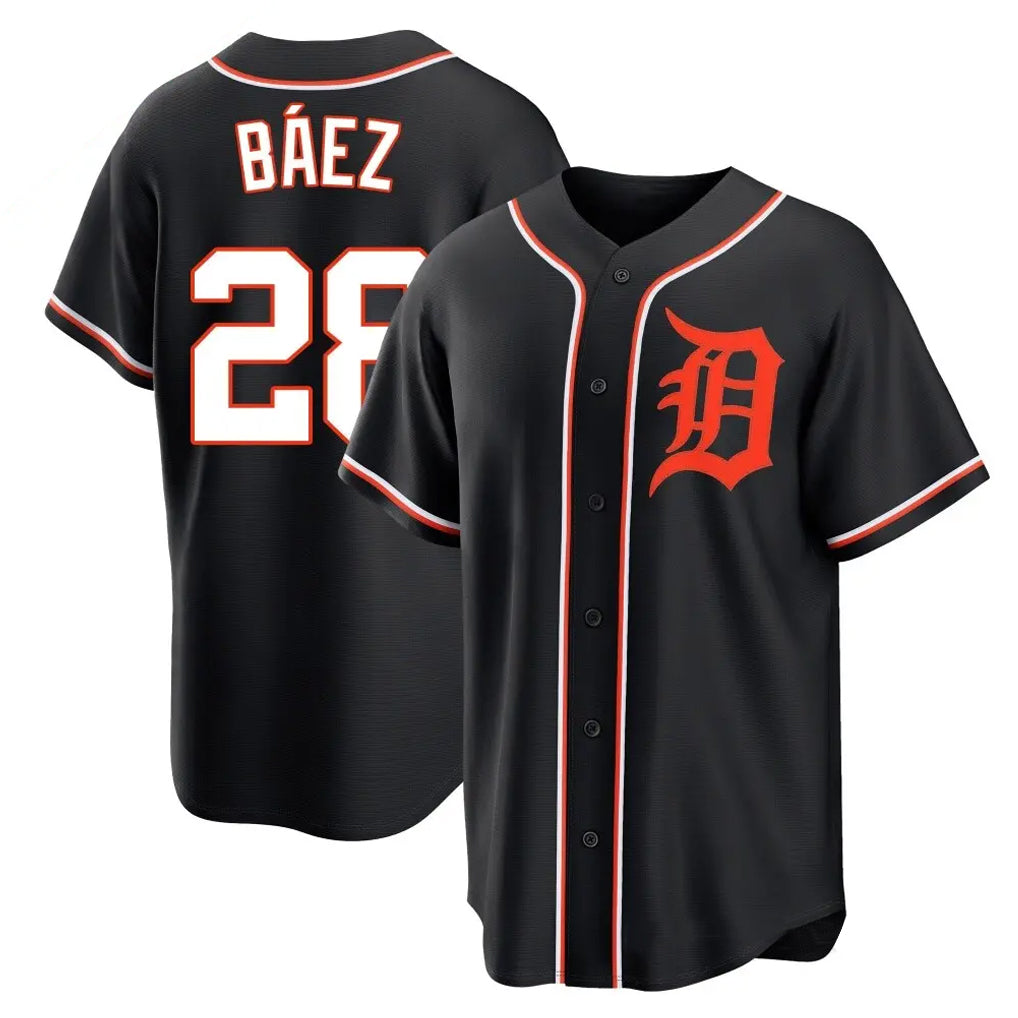 MATTH D.Tigers #28 Javier B¡§¡éez Player Black Fashion Out Home Game Stitched Jerseys