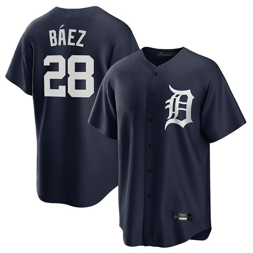 MATTH D.Tigers #28 Javier B¡§¡éez Player Navy Game Home Stitched Jerseys