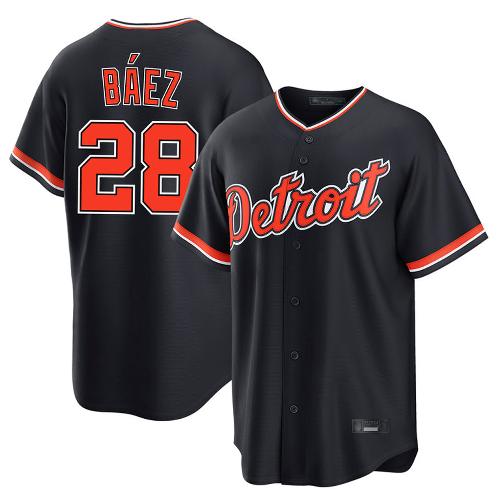 MATTH D.Tigers #28 Javier B¡§¡éez Player Navy Home Game Stitched Jerseys