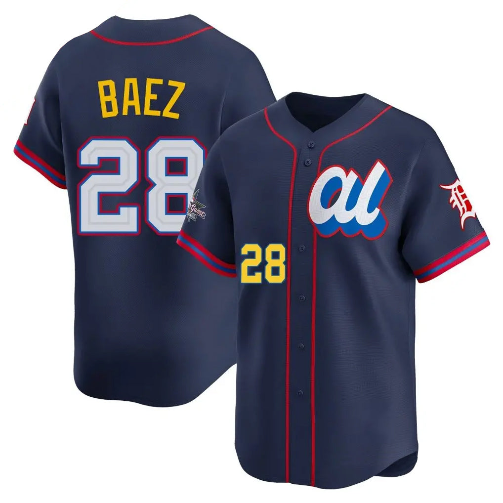 MATTH D.Tigers #28 Javier B¡§¡éez Player Navy Limited American League All-Star Edition Stitched Jerseys
