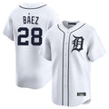MATTH D.Tigers #28 Javier B¡§¡éez Player White Home Limited Stitched Jerseys