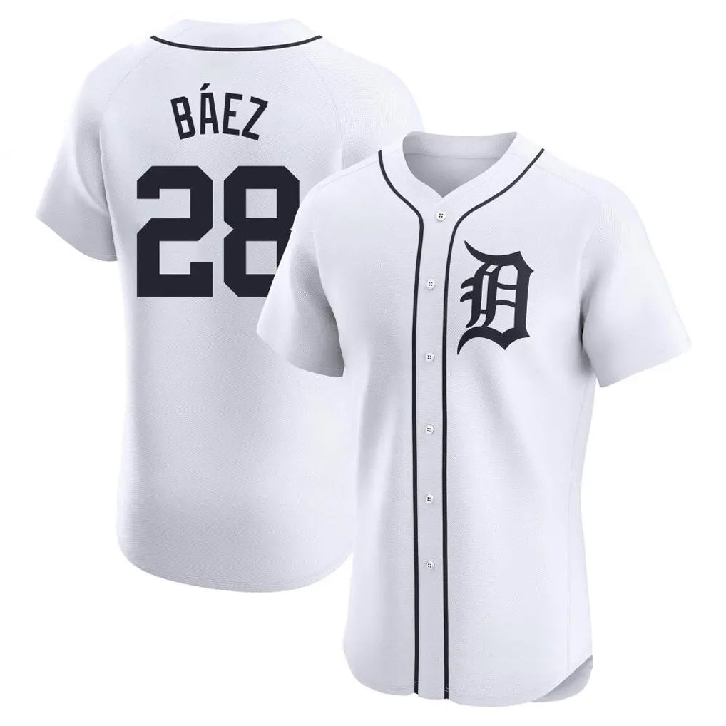 MATTH D.Tigers #28 Javier B¡§¡éez Player White Limited Elite Home Stitched Jerseys