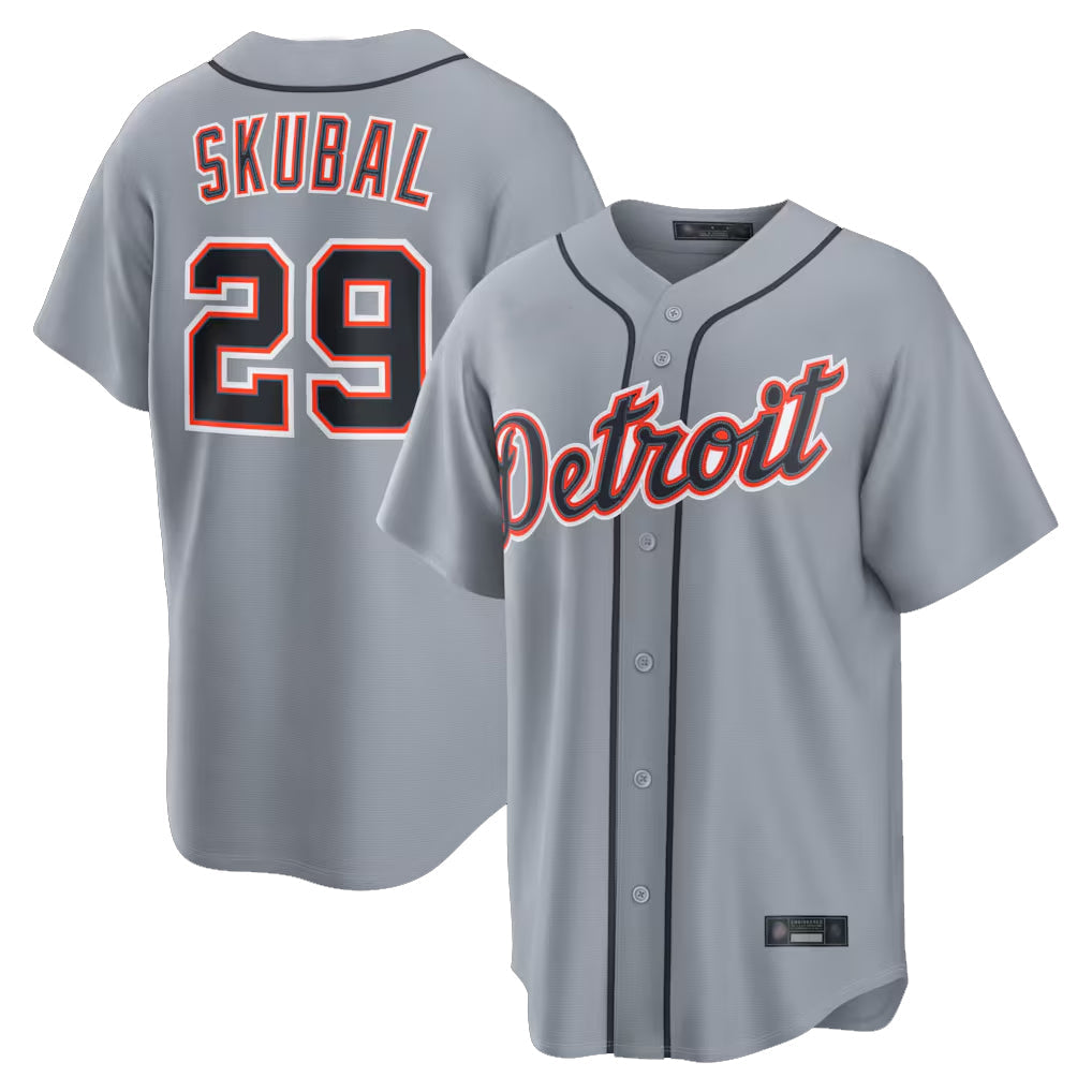 MATTH D.Tigers #29 Tarik Skubal Player Gray Home Game Stitched Jerseys