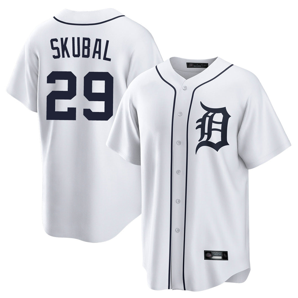 MATTH D.Tigers #29 Tarik Skubal Player White Home Game Stitched Jerseys