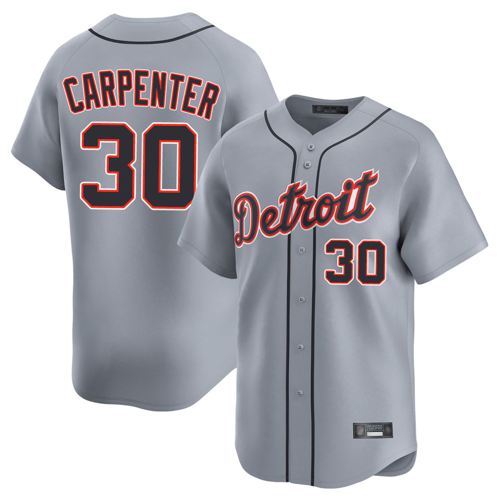 MATTH D.Tigers #30 Kerry Carpenter Player Gray Home Limited Stitched Jerseys