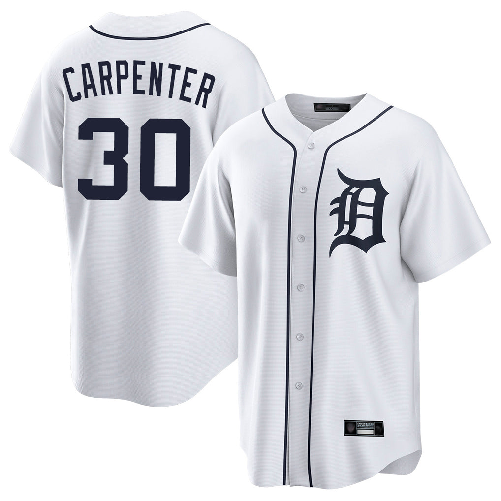 MATTH D.Tigers #30 Kerry Carpenter Player White Home Game Stitched Jerseys