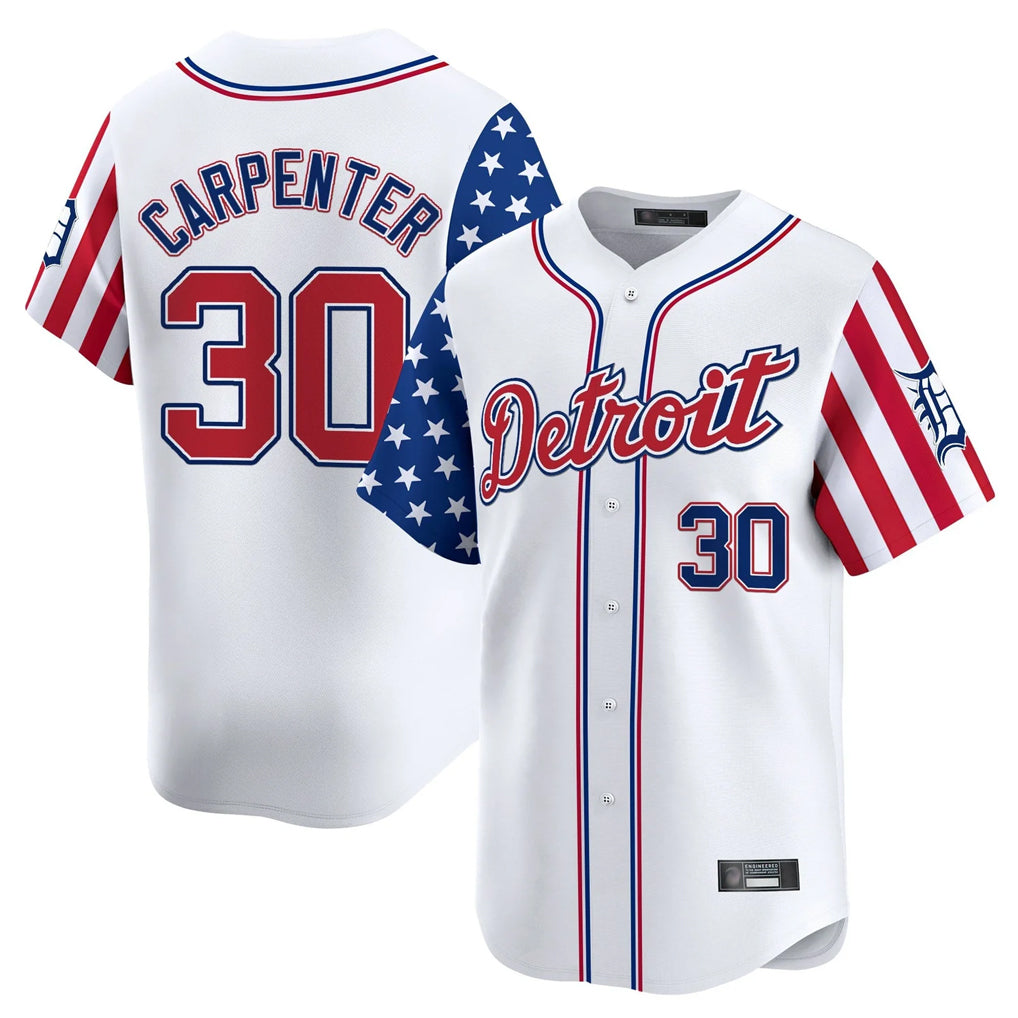 MATTH D.Tigers #30 Kerry Carpenter Player White Independence Day Vapor Premier Limited Stitched Jerseys