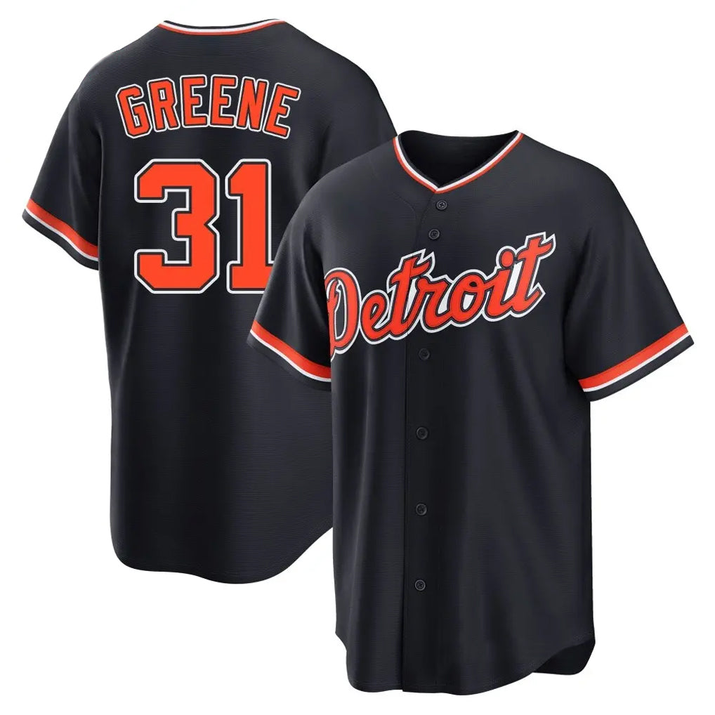 MATTH D.Tigers #31 Riley Greene Player Navy Home Game Stitched Jerseys