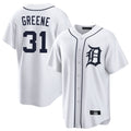 MATTH D.Tigers #31 Riley Greene Player White Home Game Stitched Jerseys