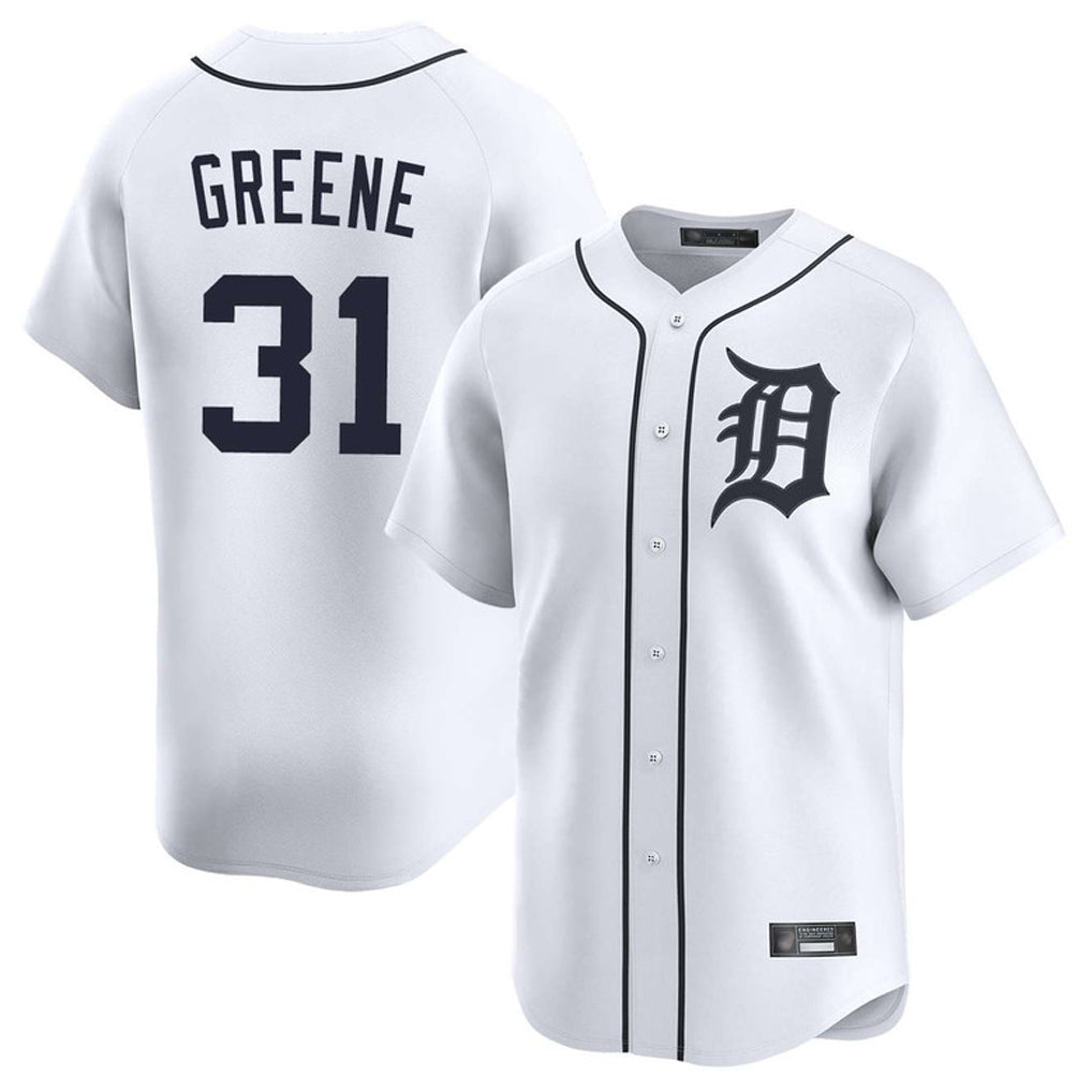 MATTH D.Tigers #31 Riley Greene Player White Home Limited Stitched Jerseys