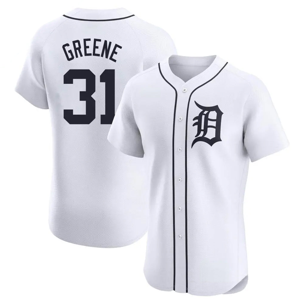 MATTH D.Tigers #31 Riley Greene Player White Limited Elite Home Stitched Jerseys