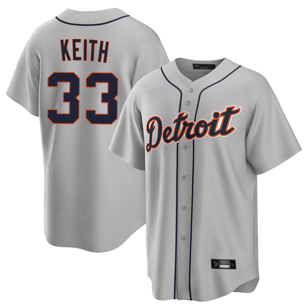 MATTH D.Tigers #33 Colt Keith Player Gray Home Game Stitched Jerseys