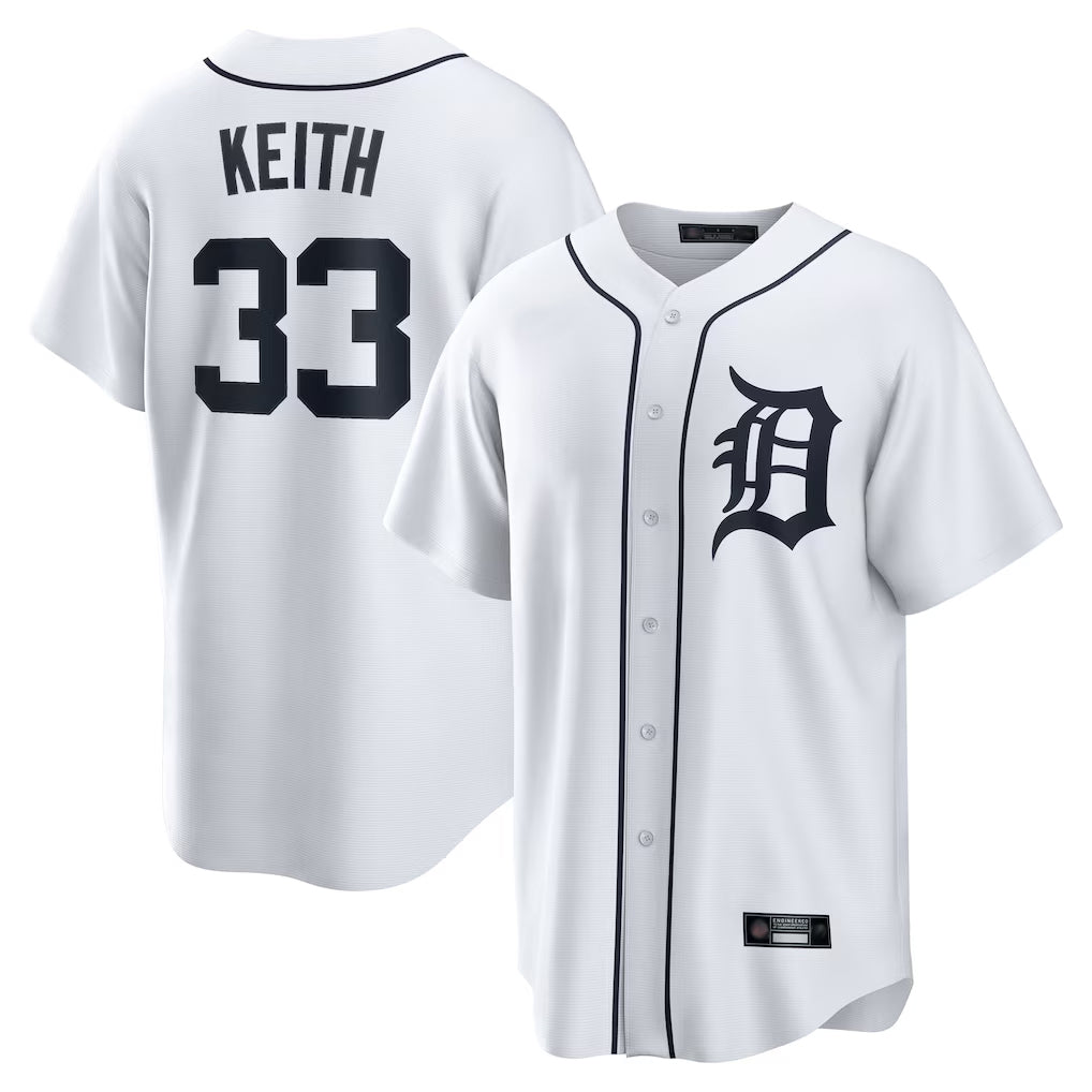 MATTH D.Tigers #33 Colt Keith Player White Home Game Stitched Jerseys