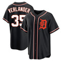 MATTH D.Tigers #35 Justin Verlander Player Black Fashion Out Home Game Stitched Jerseys