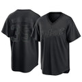 MATTH D.Tigers #35 Justin Verlander Player Black T-shirt Home Game Stitched Jerseys