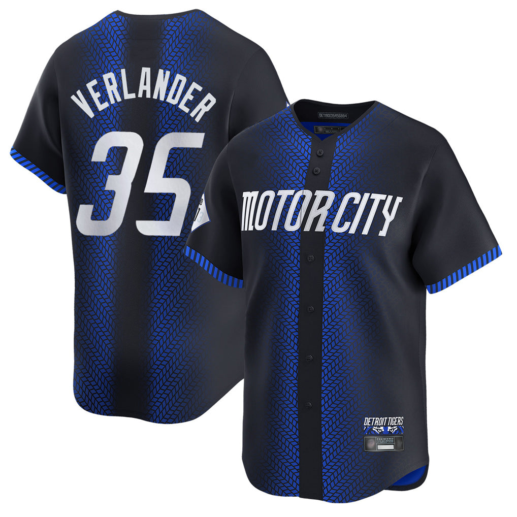 MATTH D.Tigers #35 Justin Verlander Player Navy City Connect Home Limited Stitched Jerseys