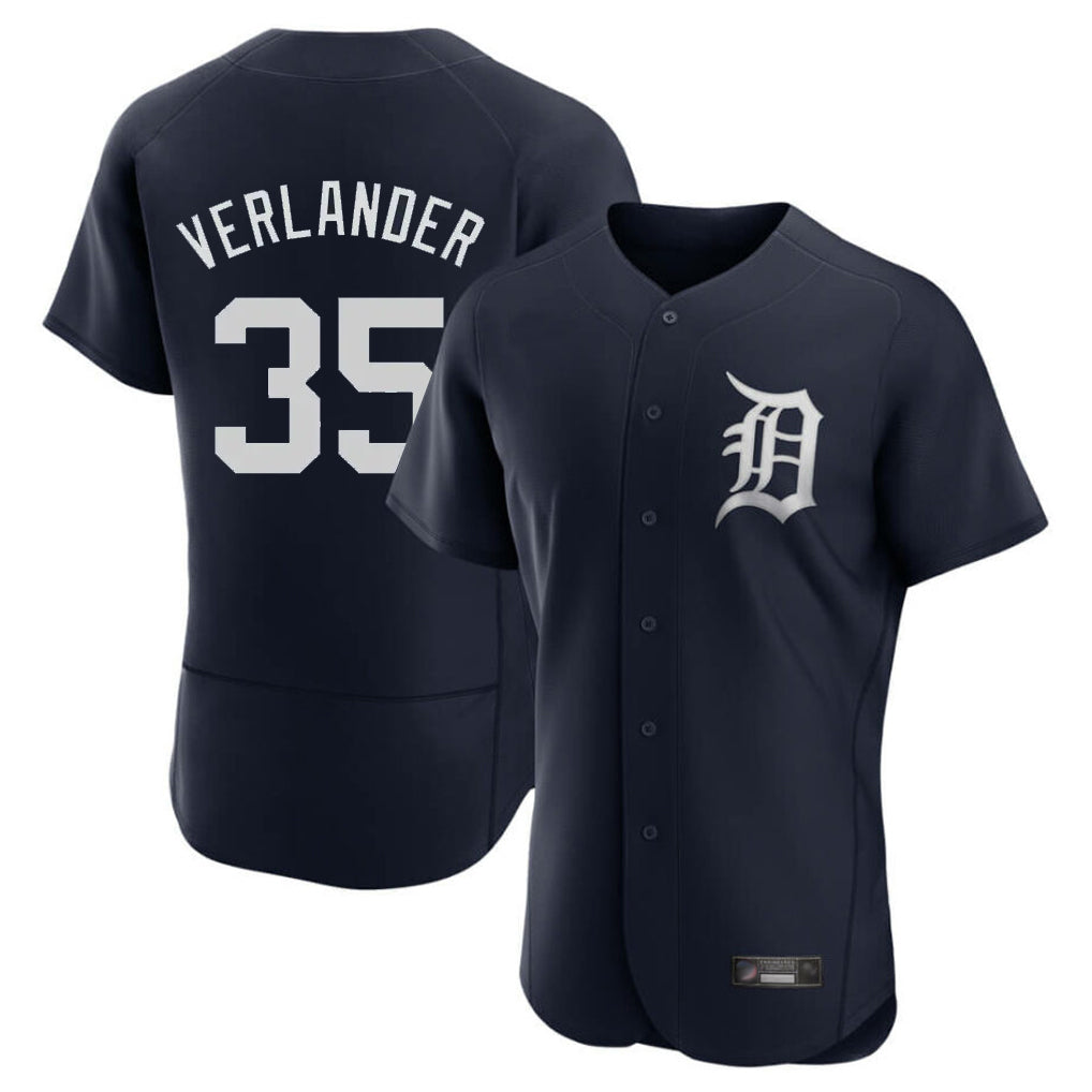 MATTH D.Tigers #35 Justin Verlander Player Navy Limited Elite Home Stitched Jerseys