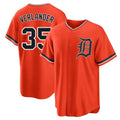 MATTH D.Tigers #35 Justin Verlander Player Orange Home Game Stitched Jerseys