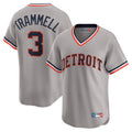 MATTH D.Tigers #3 Alan Trammell Player Gray Cooperstown T-shirt Home Game Stitched Jerseys