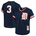 MATTH D.Tigers #3 Alan Trammell Player Mitchell & Ness Navy 1984 Mesh Batting Practice  T-shirt Stitched Jerseys
