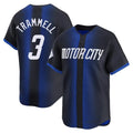 MATTH D.Tigers #3 Alan Trammell Player Navy Game Home Stitched Jerseys