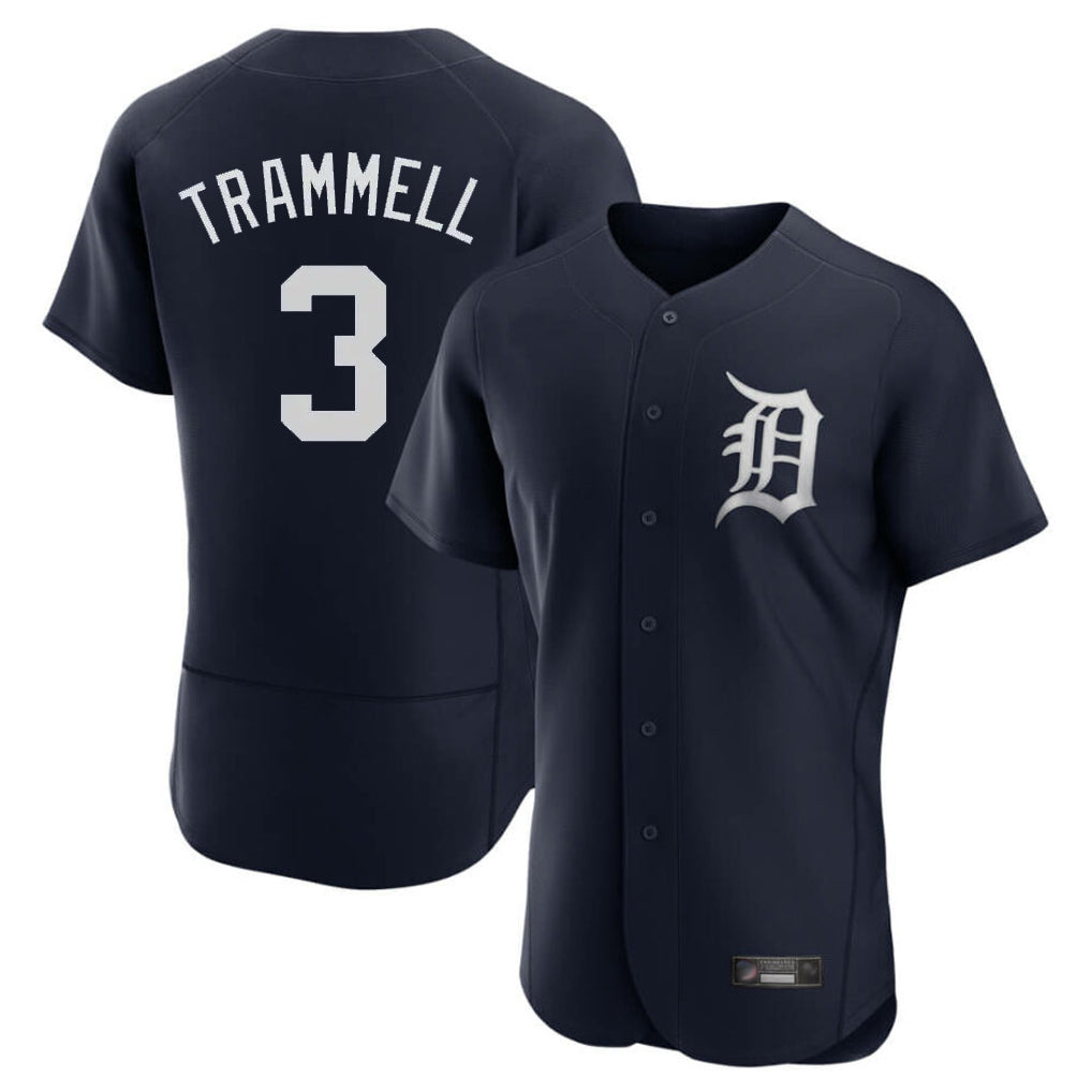 MATTH D.Tigers #3 Alan Trammell Player Navy Limited Elite Home Stitched Jerseys