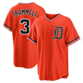 MATTH D.Tigers #3 Alan Trammell Player Orange Home Game Stitched Jerseys