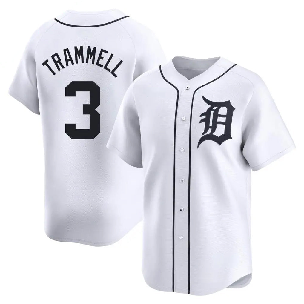 MATTH D.Tigers #3 Alan Trammell Player White Home Limited Stitched Jerseys