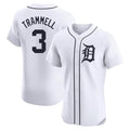 MATTH D.Tigers #3 Alan Trammell Player White Limited Elite Home Stitched Jerseys