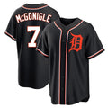 MATTH D.Tigers #7 Kevin McGonigle Player Black Fashion Out Home Game Stitched Jerseys